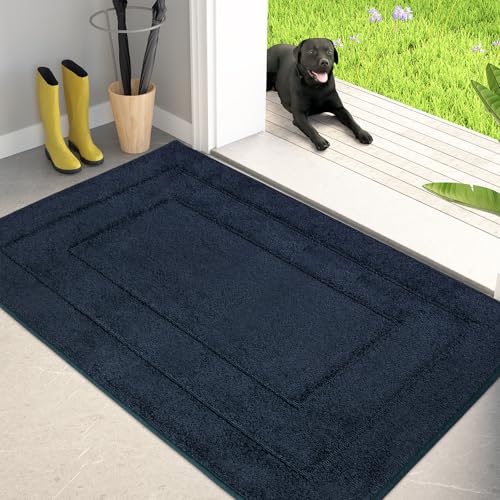 Dirt Trapping Door Mat Indoor Entrance (Navy Blue / 34" X 59" (Rectangular))