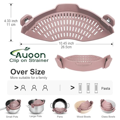 Pot Strainer Clip on Silicone (Almond Rose / Large 10.45 x 4.33 in)