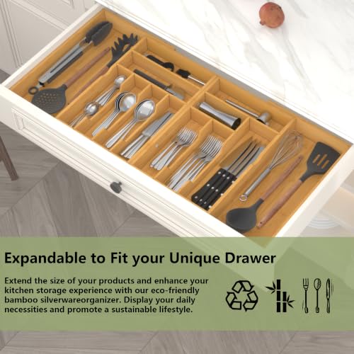 Extra Large Silverware Drawer Organizer (Natural / XXXXL(22-37''W x 16.5''D))