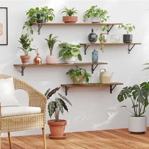 Long Wall Shelves (Rustic Brown / 55.1 Inch)