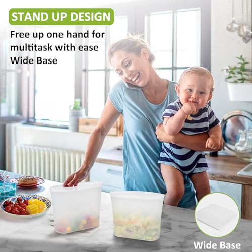 Reusable Food Storage Bags Half (Translucent | Half-Gallon | 4 Pack)
