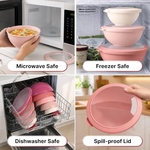 12 Piece Plastic Mixing Bowls with Lids Set (452.48 Count)