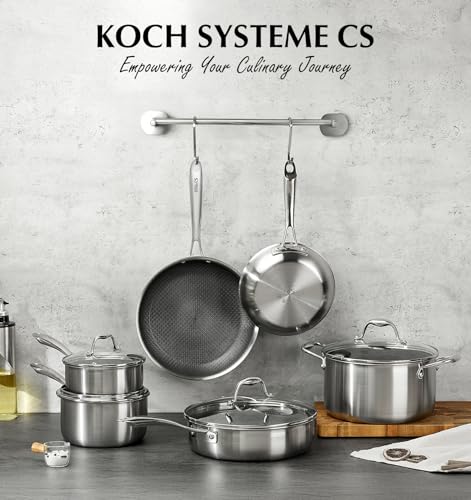 Triply Stainless Steel Cookware Set 10PCS (Black / 10 Pcs)