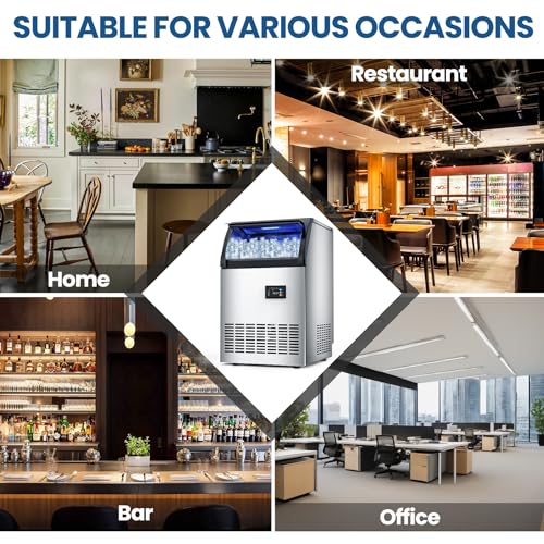 Commercial Gourmet Ice Maker Machine (115Lbs/24H-Gourmet Ice)