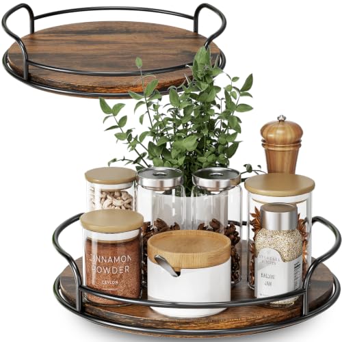 2 Pack 9'' 12'' Lazy Susan Turntable Organizer for Table Top Cabinet (9in+12in 2Pack)