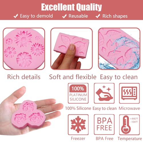 Flower Silicone Cake Mold 6 Pcs