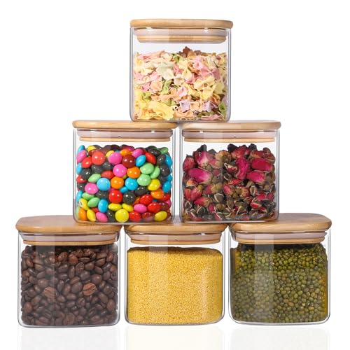 Glass Food Storage Jars 27oz Set of 6