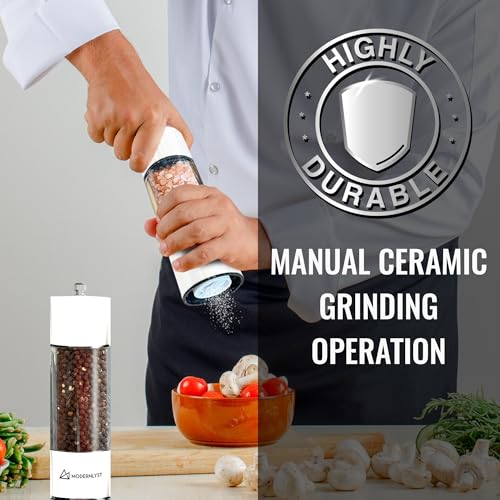 Manual Salt and Pepper Grinder Set of 2 (White)