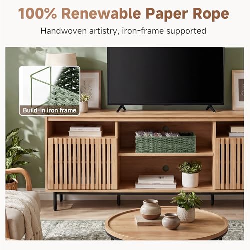 Wicker Toilet Paper Basket for Sage Green Bathroom Decor (Sage Green / 15 ¾"L x 6 ½"W x 4 ¼"H)