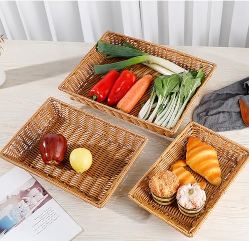 Poly Wicker Bread Basket (16 inches 2 Pack)