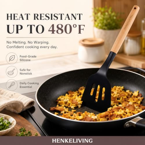 Silicone 10 Pcs Kitchen Cooking Utensils Set (Black)
