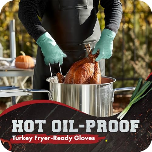 Silicone Smoker BBQ Gloves (Mint / One Size Fits Most)