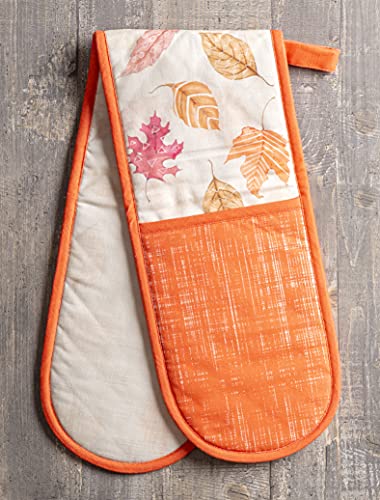Double Oven Mitts 100% Cotton Double Oven Glove (103 - Colours of Autumn / 7" x 35" (Double Oven Mitt))
