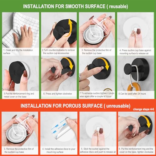 Suction Cup Hooks for Shower (Brushed Bronze)