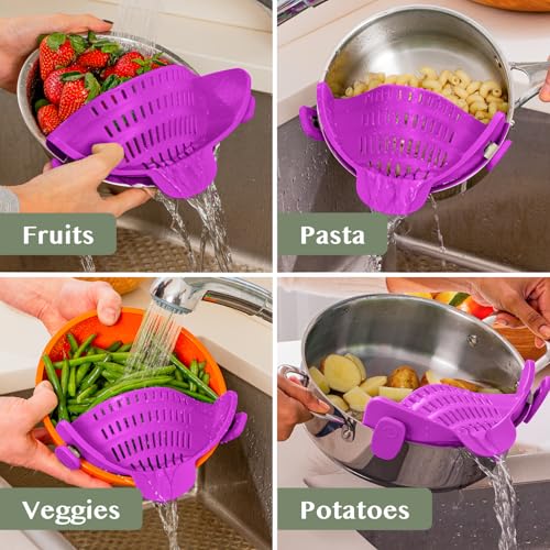 Snap N Strain Pot and Pasta Strainer (Purple)