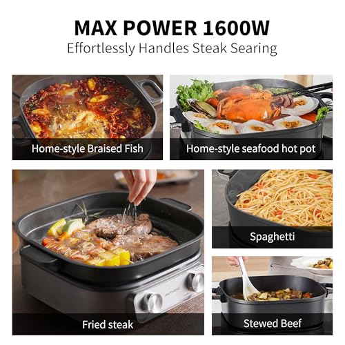6 Quart Electric Skillet with Grill (Black)