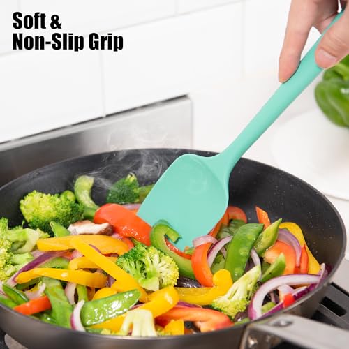 600°F Heat Resistant Silicone Spatula Scrapers (Set of 3 / Multicolor 3)