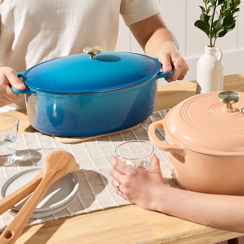 Oval 7.5 Quart Enamel Cast (Blue / 7.5qt Oval)