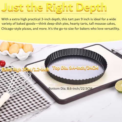 9 Inch Tart Pan with Removable Bottom (9 inch x 1.2 inch - 1 pack)