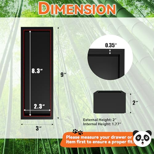 Bamboo Kitchen Drawer Organizer (9 x 3 x 2 Inch / Black)
