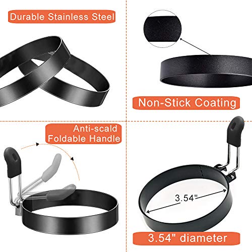 Large 3.5" Nonstick Egg Rings Set of 4