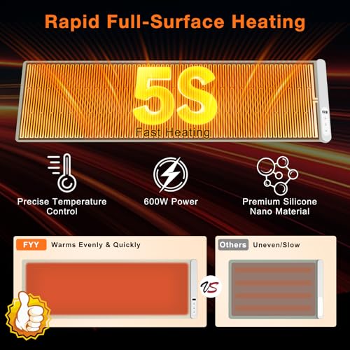 Extra Long Warming Mat for Food (XXX Large Size: 43"x15" / Khaki)