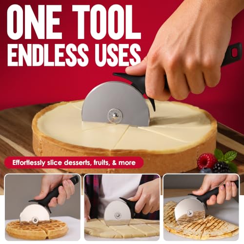 Pizza Cutter Wheel (9 Inch / Silver)