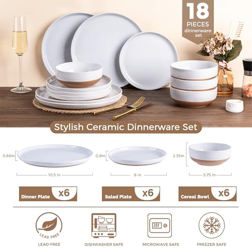Dinnerware Sets for 6 (White / Service For 6(18Pcs))