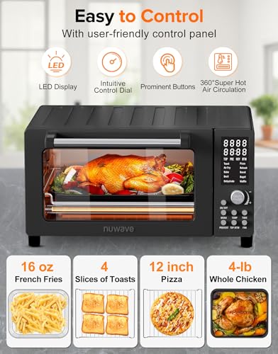 Bravo Pro Smart Air Fryer Toaster Oven Countertop Combo (Black)