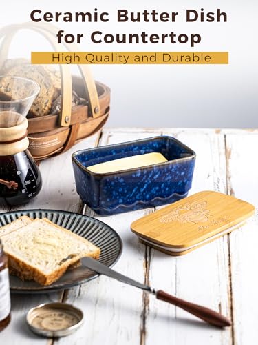 Ceramic Butter Dish with Lid for Countertop