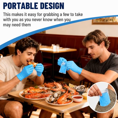 Individually Wrapped Black Disposable Nitrile Gloves (Blue of 800 / Large)