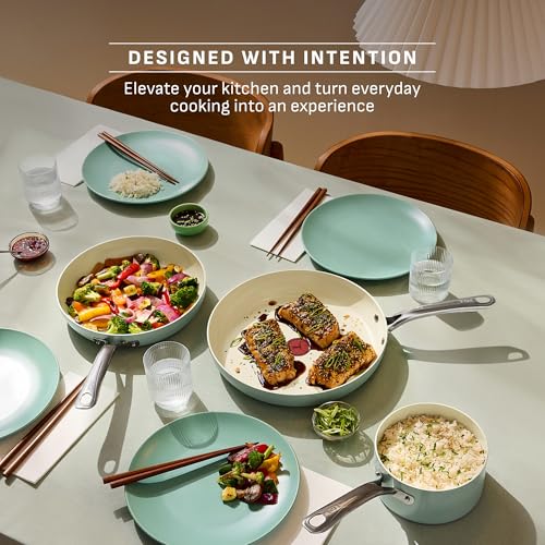Inspire Ceramic Frying Pans Nonstick 10.5 Inch Skillet with Lid (10-Inch with lid)