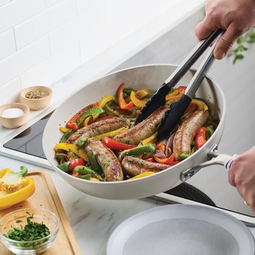 Ceramic Frying Pan with Lid (Porcelain / 12.25-Inch)