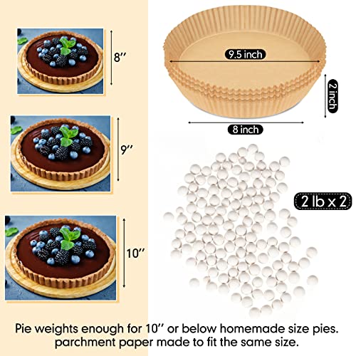 2 Pcs 2 lb Pie Weights Ceramic (White)