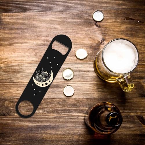 Wild Mushrooms Stainless Steel Bottle Opener Abstract Mystical Cosmic Moon Phases and Rituals Star Flat Beer Bottle Opener Keychain for Home Kitchen Bar Restaurant Party Birthday Gift (Wild Mushrooms)