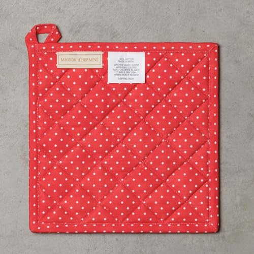 Pot Holders 100% Cotton Potholders (006 - Vintage Floral / 8" x 8" (Pot Holder Pack of 2))