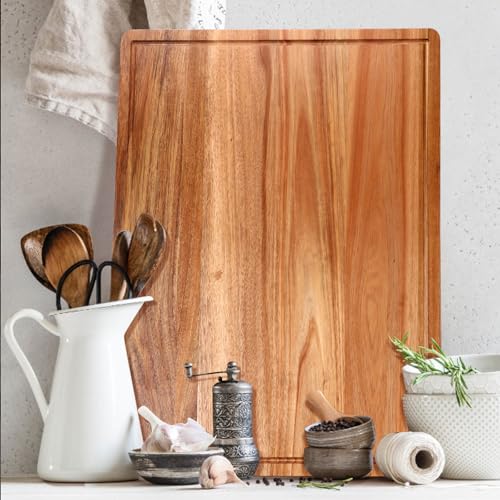 24"x18" XXL Extra Large Acacia Wood Cutting Boards for Kitchen Non Toxic (24"L x 18"W)