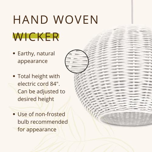 Lamp Wicker Ball Pendant (White)