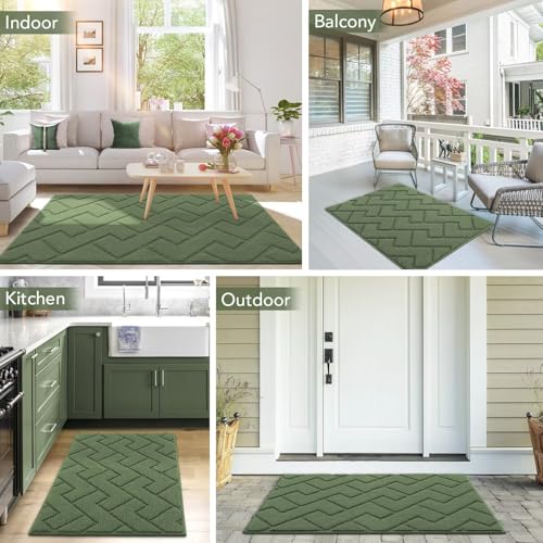 Indoor Door Mat (Green / 48" x 32" (Rectangular))