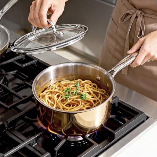 Sauce Pan with Glass Lid (1 QT / Rose Gold)