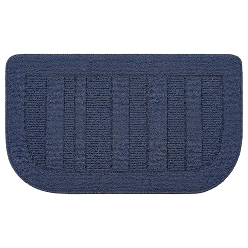 30x18 Inch Kitchen Rugs Non Slip Washable Sink Rug (1'6" x 2'6" (Semicircular) / Navy Blue)