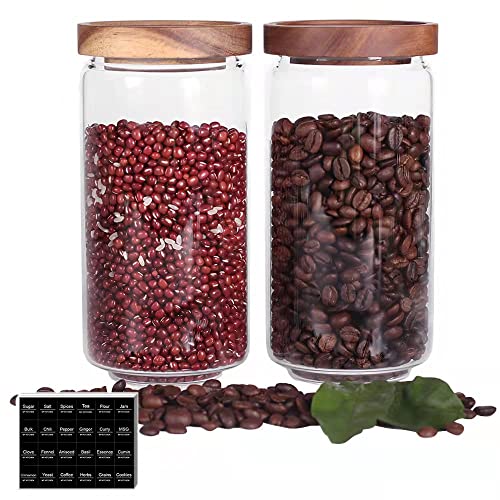 Borosilicate Glass Kitchen Jars (2set Acacia Lids)