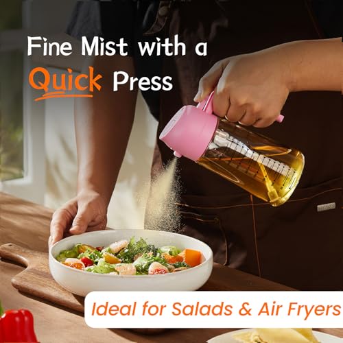 16oz 470ml Glass Olive Oil Sprayer for Cooking (Bubblegum)