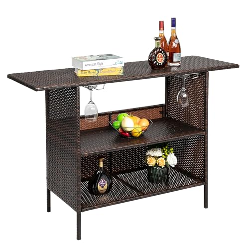 Outdoor Wicker Bar Table