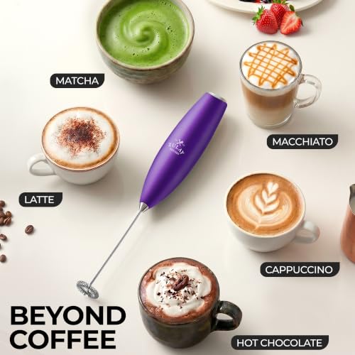 Zulay Powerful Milk Frother for Coffee with Upgraded Titanium Motor (Lush Purple / OG Frother)