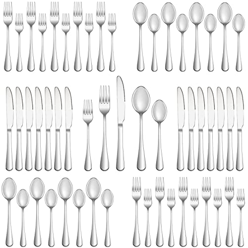 40 Piece Silverware Set Service for 8 (Silver)