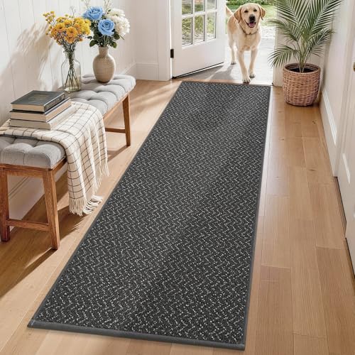 Hallway Runner Rugs Non (Dark Grey / 2' x 8')