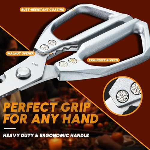 Kitchen Scissors for Food (Silver & Black)