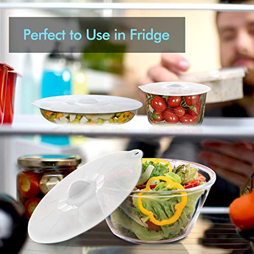 Silicone Lids for Food Storage (Clear White)