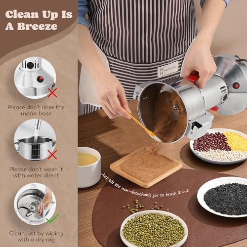 Grain Mill Grinder Electric (Silver / 300g Upright)